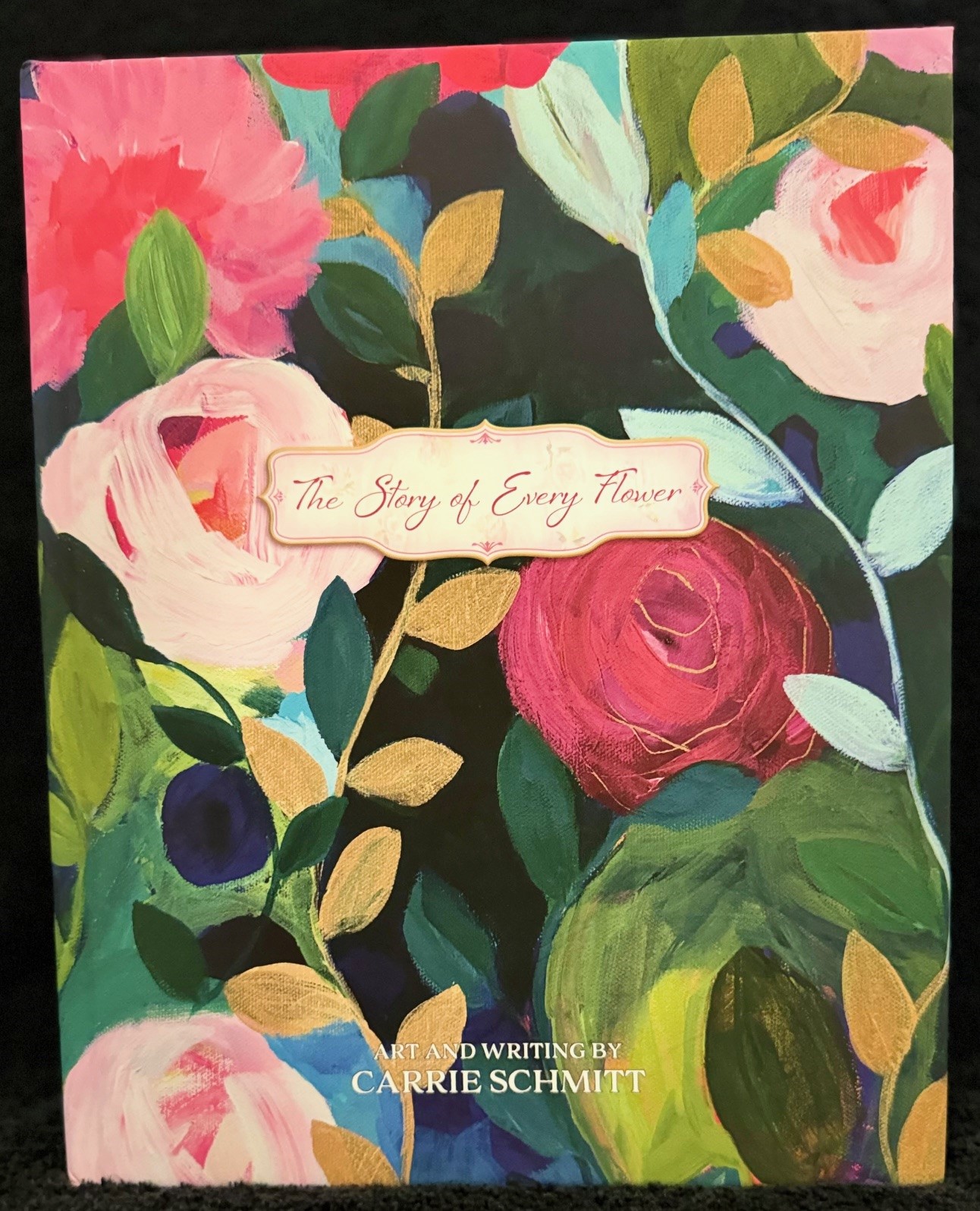 Painted floral art book cover with soft touch finish